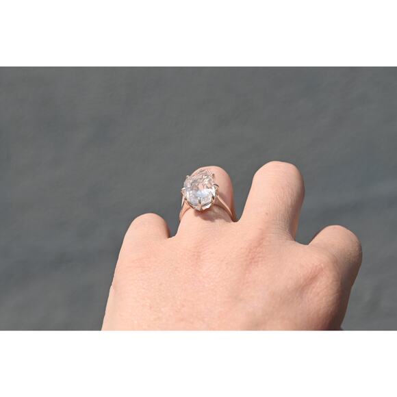 Edwardian Raw Diamond Engagement Ring Rough Diamond Wedding Band Uncut Diamond - Picture 3 of 9